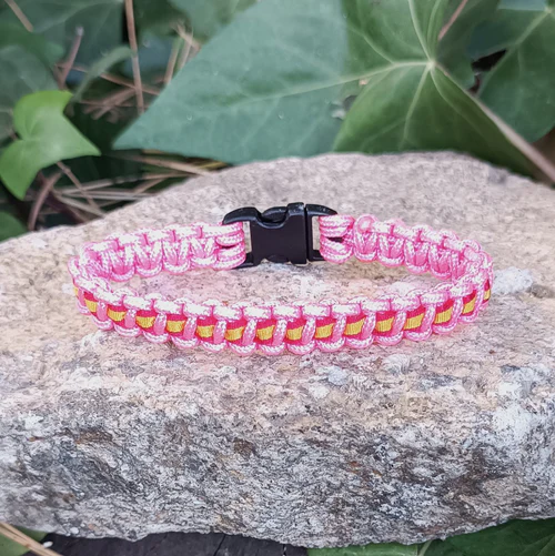 Pulsera paracord España Cobra MINI Rosa - Imagen 3